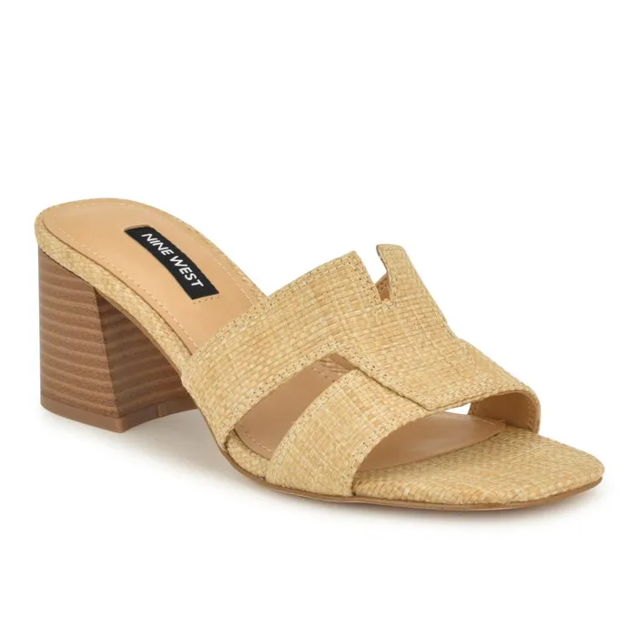 Griselda Block Heel Sandals Light Natural Raffia Women Nine West Dress Griselda Block Heel Sandals Light Natural Raffia Women Nine West Dress