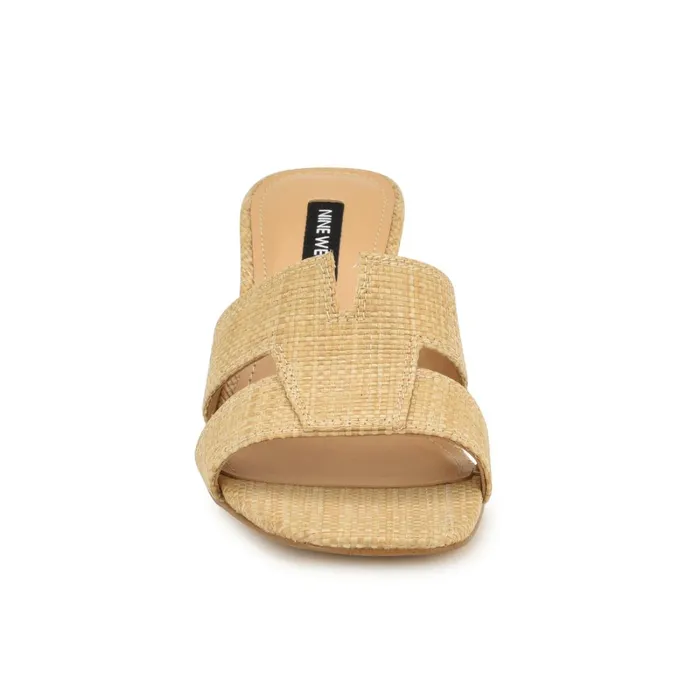 Griselda Block Heel Sandals Light Natural Raffia Women Nine West Dress Griselda Block Heel Sandals Light Natural Raffia Women Nine West Dress