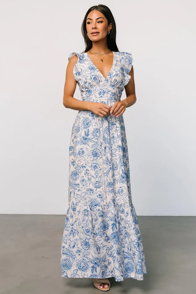Hampton Maxi Dress Blue Print Women Baltic Born Maxi Dresses
