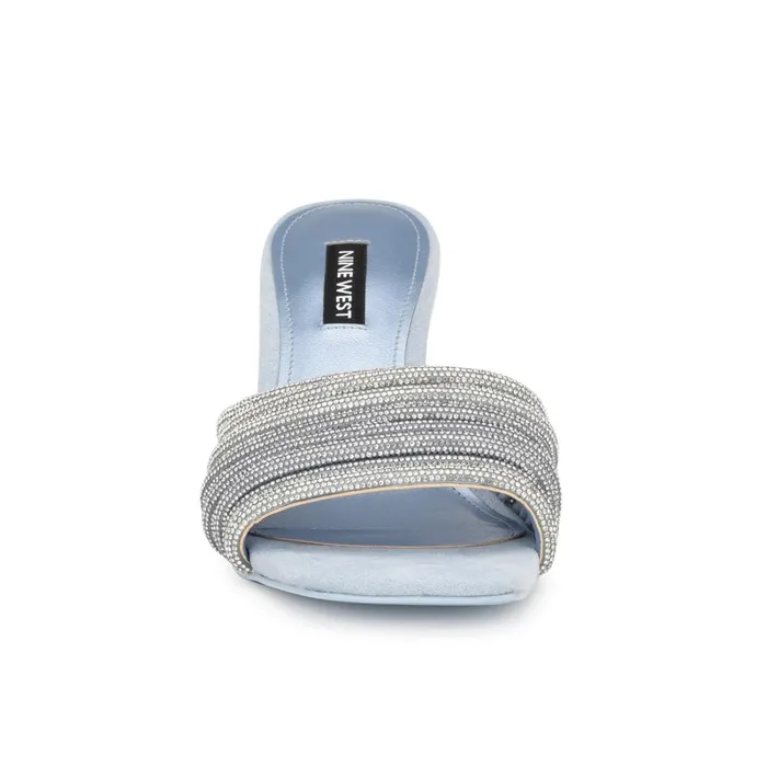 Harbor Heeled Slide Sandals Blue Women Nine West Dress Harbor Heeled Slide Sandals Blue Women Nine West Dress