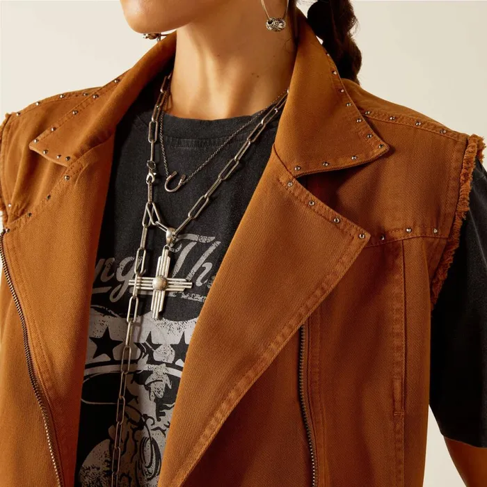 Harley Vest Tobacco Brown Women Ariat Jackets and Vests Harley Vest Tobacco Brown Women Ariat Jackets and Vests