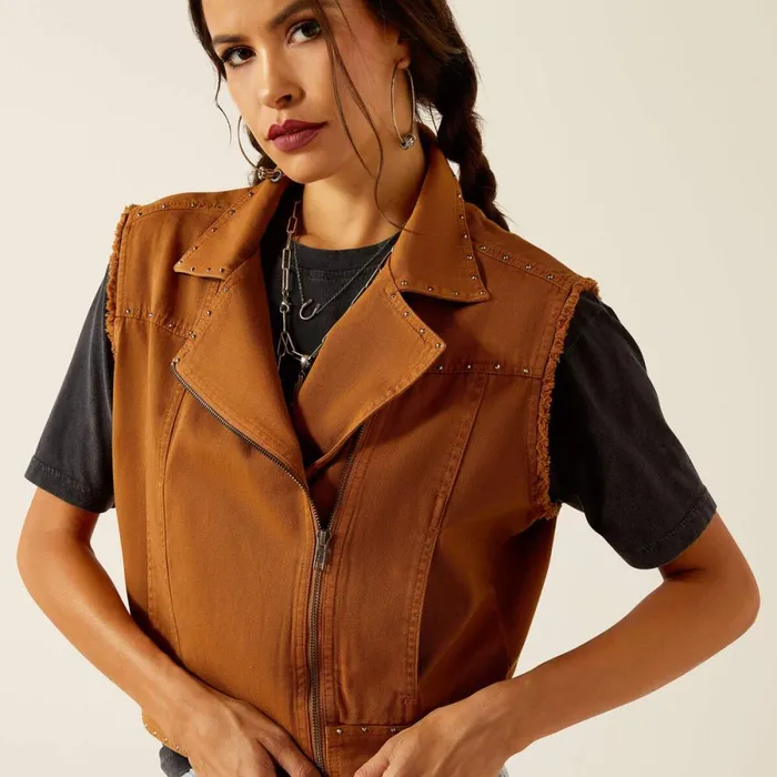 Harley Vest Tobacco Brown Women Ariat Jackets and Vests Harley Vest Tobacco Brown Women Ariat Jackets and Vests