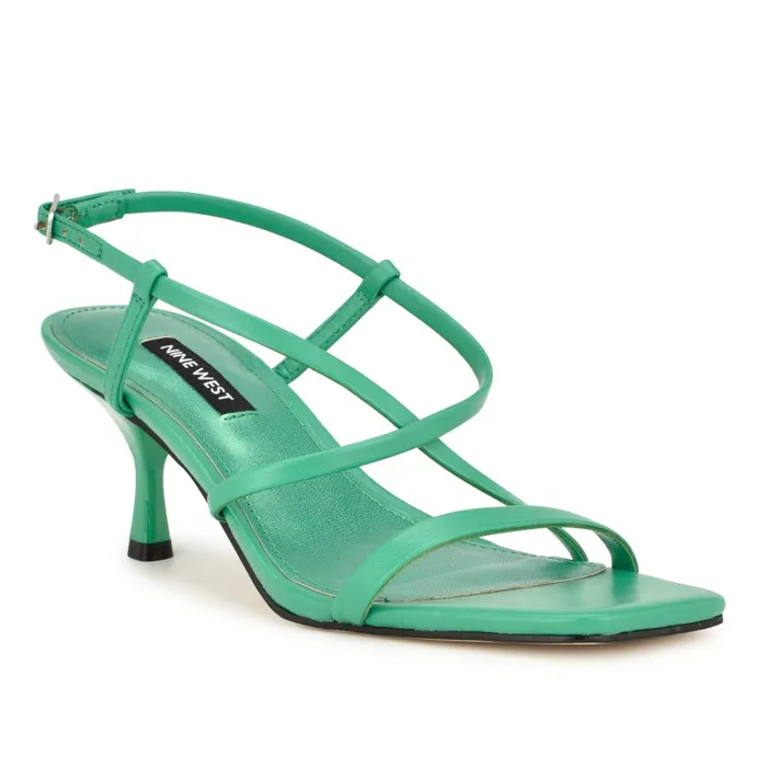 Haya Strappy Sandals Green Women Nine West Dress Haya Strappy Sandals Green Women Nine West Dress