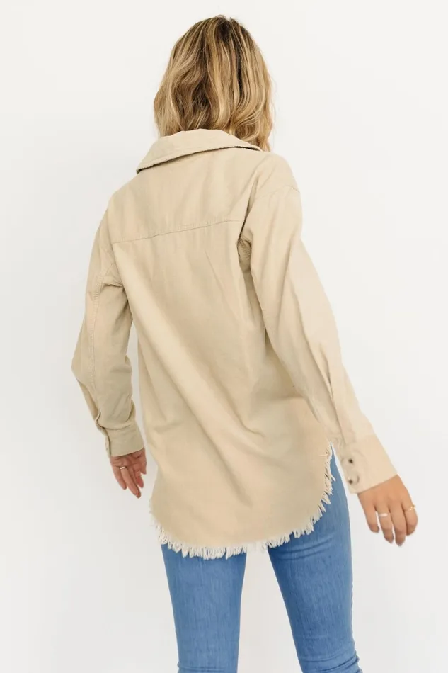 Hector Half Zip Corduroy Top Natural Women Baltic Born Outerwear