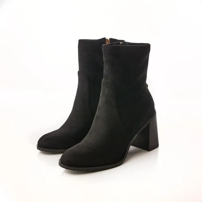 Heeled And Wedge Boots Women Moda In Pelle Marylou Black Alcantara