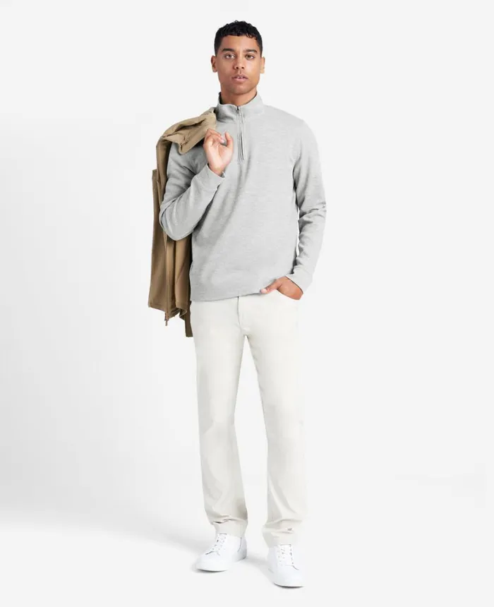 Kenneth Cole Sweaters Men QuarterZip Knit Pullover Heathergrey Kenneth Cole Sweaters Men QuarterZip Knit Pullover Heathergrey