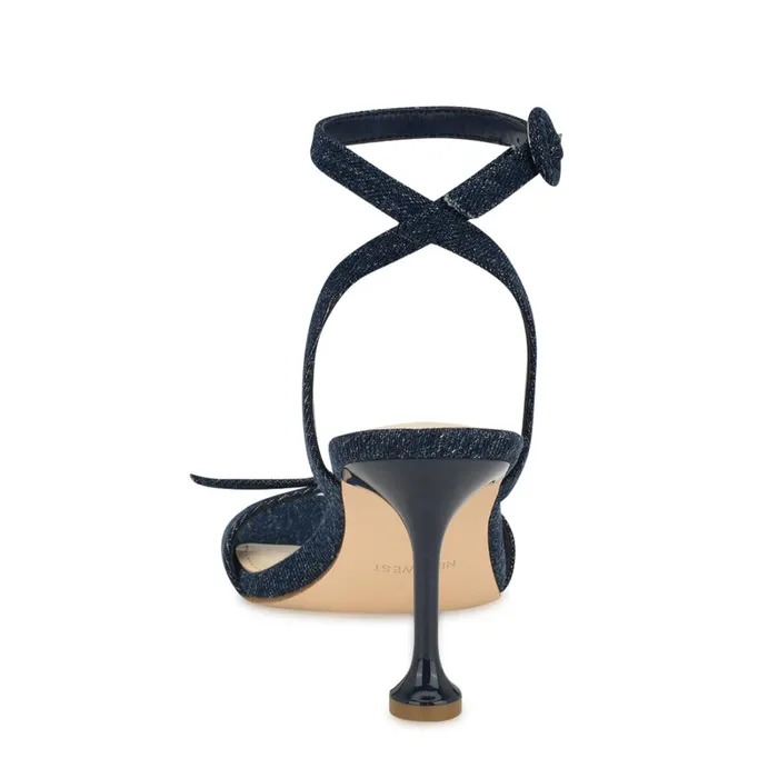 Kensta Bow Sandals Denim Women Nine West Dress Kensta Bow Sandals Denim Women Nine West Dress