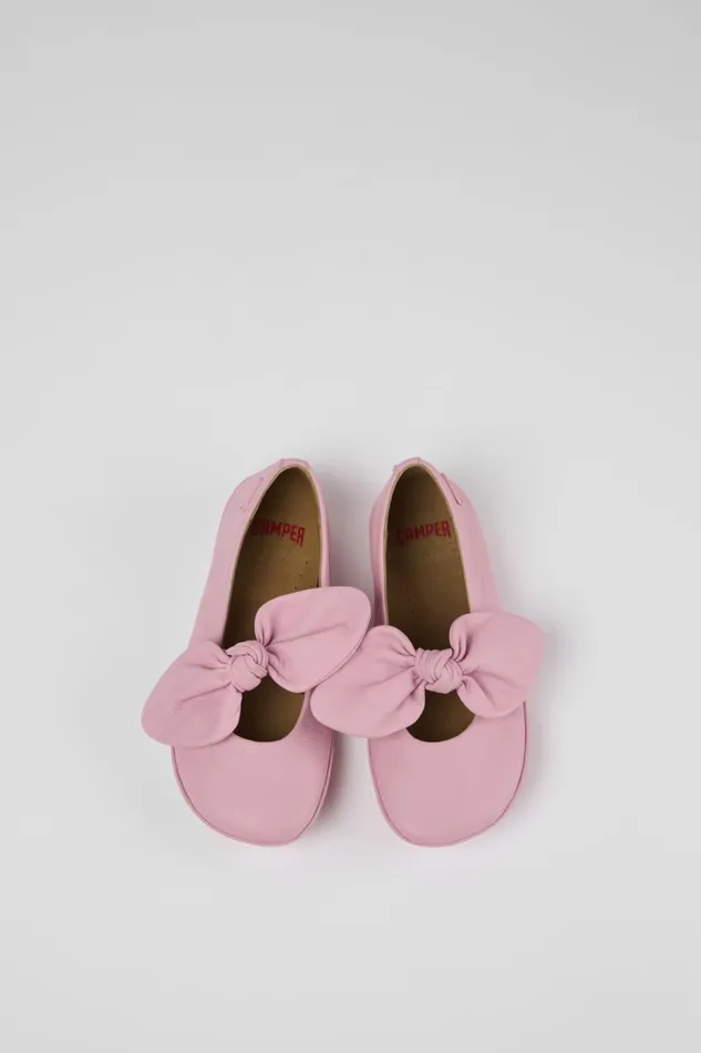 Kids Camper Ballerinas Right Pink Leather Mary Jane