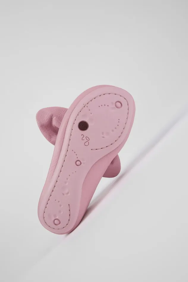 Kids Camper Ballerinas Right Pink Leather Mary Jane