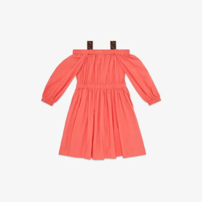 Kids Coral Gabardine Junior Dress Red Fendi Ready To Wear