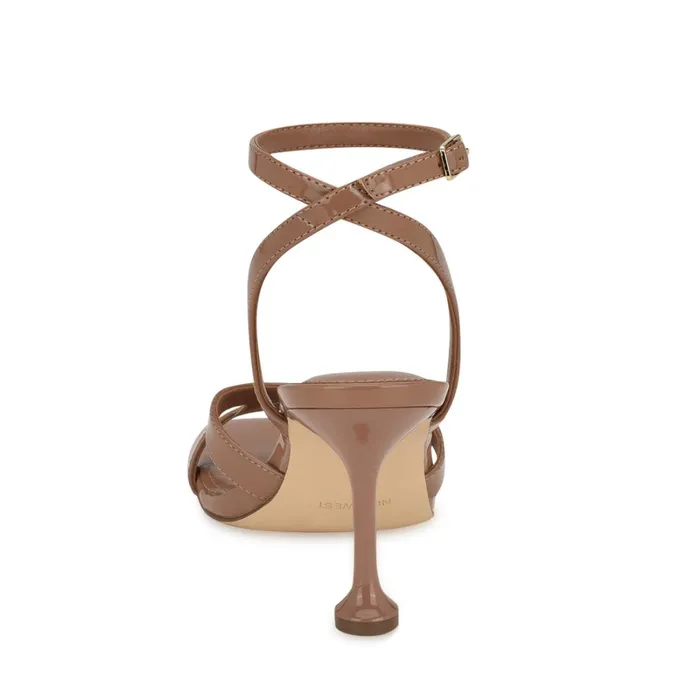 Kuane Ankle Strap Sandals Brown Women Nine West Mid Heels Kuane Ankle Strap Sandals Brown Women Nine West Mid Heels