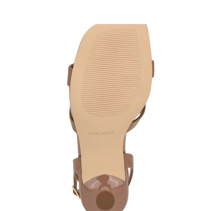 Kuane Ankle Strap Sandals Brown Women Nine West Mid Heels Kuane Ankle Strap Sandals Brown Women Nine West Mid Heels