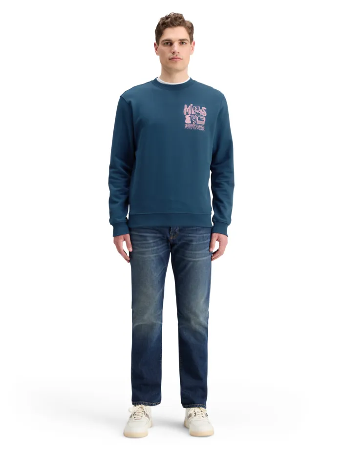 LEFT CHEST ARTWORK SWEATSHIRT Heritage Blue Men Scotch and Soda Sweatshirts and Hoodies