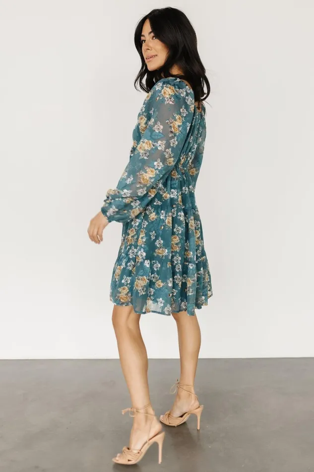 Lombard Tiered Dress Blue Gold Women Baltic Born Bump Friendly Lombard Tiered Dress Blue Gold Women Baltic Born Bump Friendly