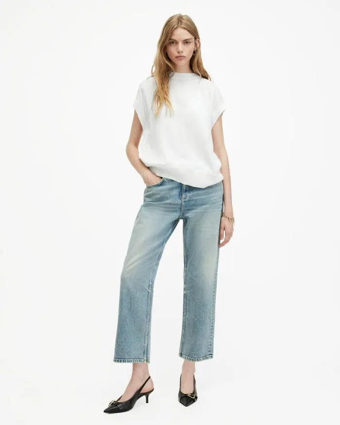 Marti Crochet Sleeveless Tank Top Chalk White Women AllSaints Tops and Shirts Marti Crochet Sleeveless Tank Top Chalk White Women AllSaints Tops and Shirts