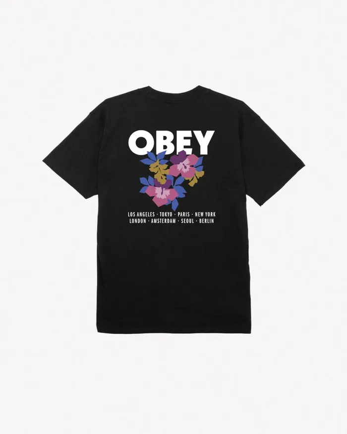 Men FLORAL GARDEN CLASSIC TSHIRT Black OBEY Clothing TSHIRTS