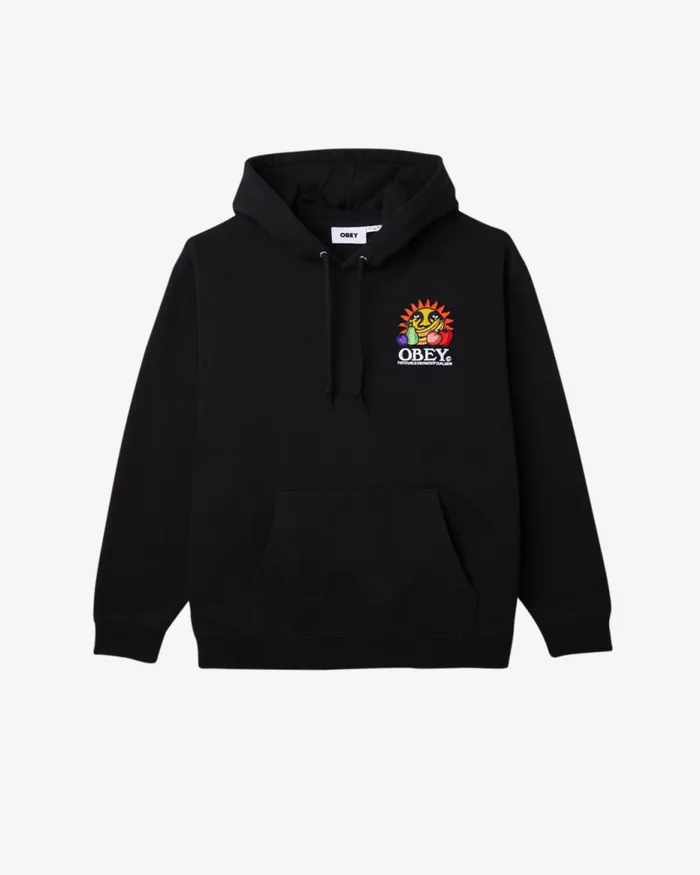 Men OUR LABOR PULLOVER Black OBEY Clothing SWEATSHIRTS