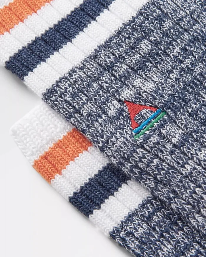 Men Socks Passenger Organic Midweight Rib Socks Navy Navy