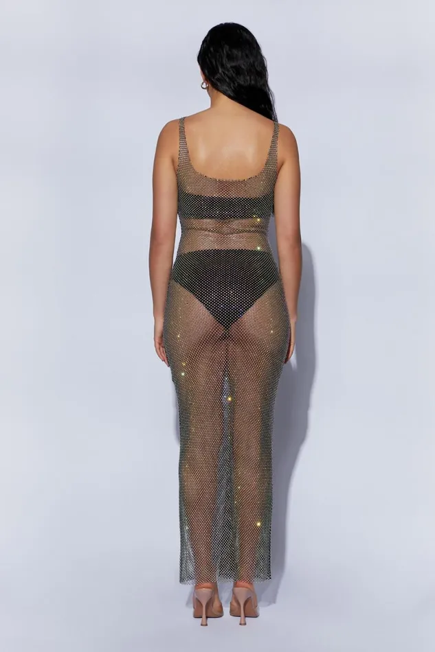 Meshki Bachelorette Delara Diamante Mesh Maxi Dress 8211 Black Black 8211 Women Meshki Bachelorette Delara Diamante Mesh Maxi Dress 8211 Black Black 8211 Women