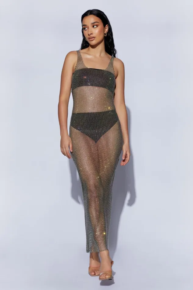 Meshki Bachelorette Delara Diamante Mesh Maxi Dress 8211 Black Black 8211 Women Meshki Bachelorette Delara Diamante Mesh Maxi Dress 8211 Black Black 8211 Women