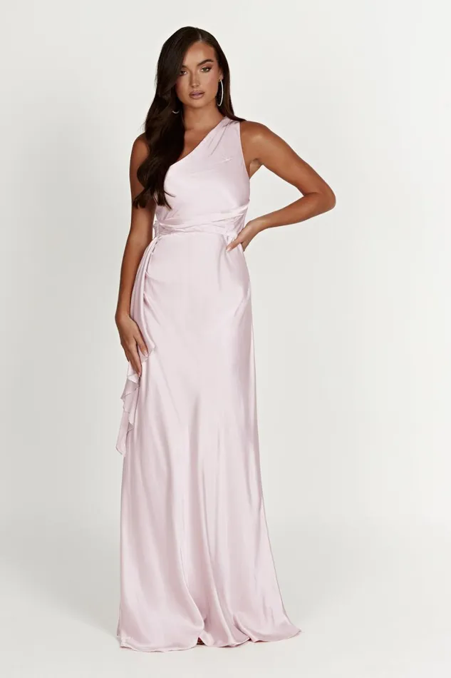 Meshki Bridesmaids Calliope One Shoulder Maxi Dress 8211 Crystal Rose Crystalrose 8211 Women