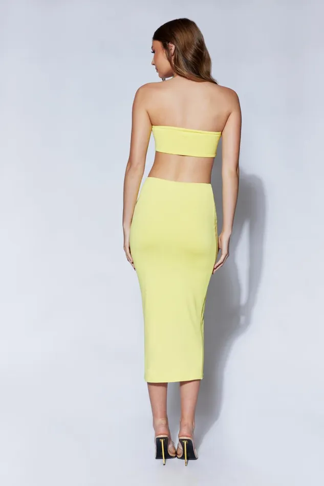 Meshki Crop Tops Mackenzie Bandeau 8211 Yellow Yellow 8211 Women