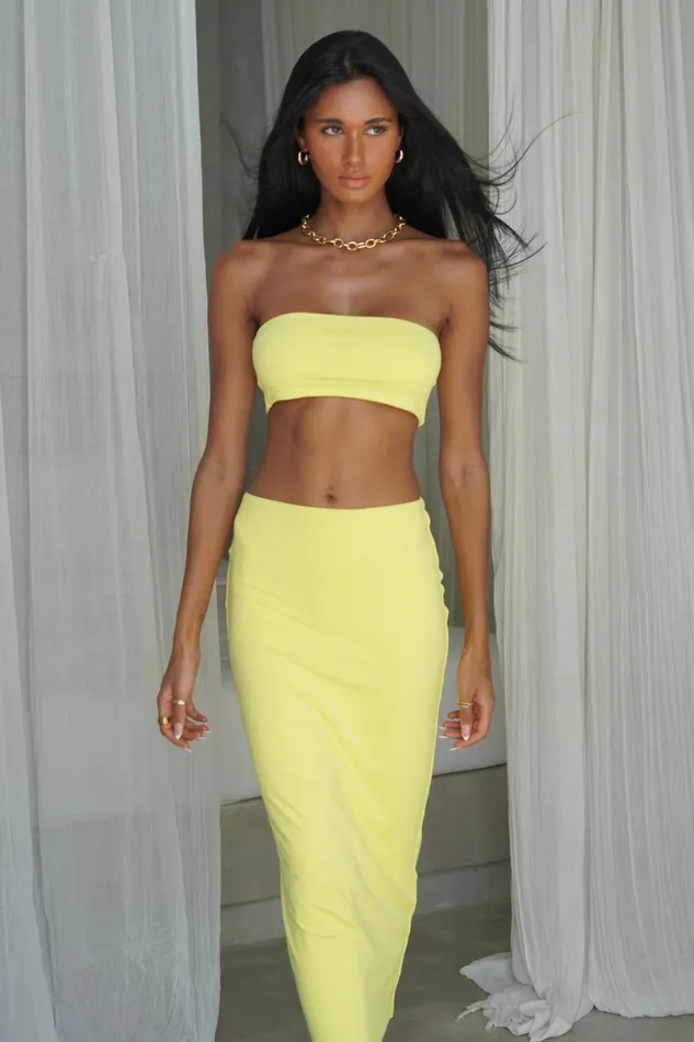 Meshki Crop Tops Mackenzie Bandeau 8211 Yellow Yellow 8211 Women
