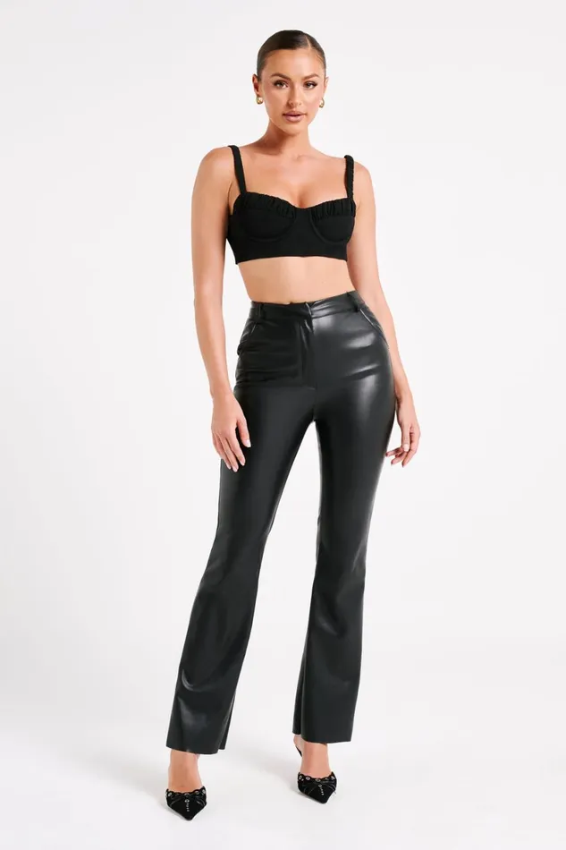 Meshki Crop Tops Zaira Cupped Crepe Crop Top 8211 Black Black 8211 Women