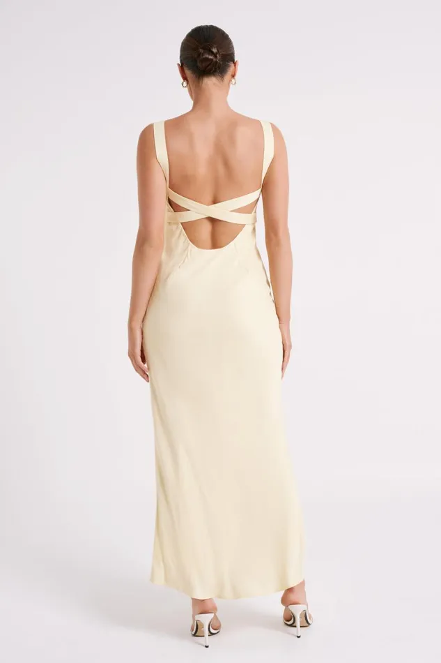 Meshki Maxi Dresses Ensley Satin Maxi Dress 8211 Yellow Yellow 8211 Women