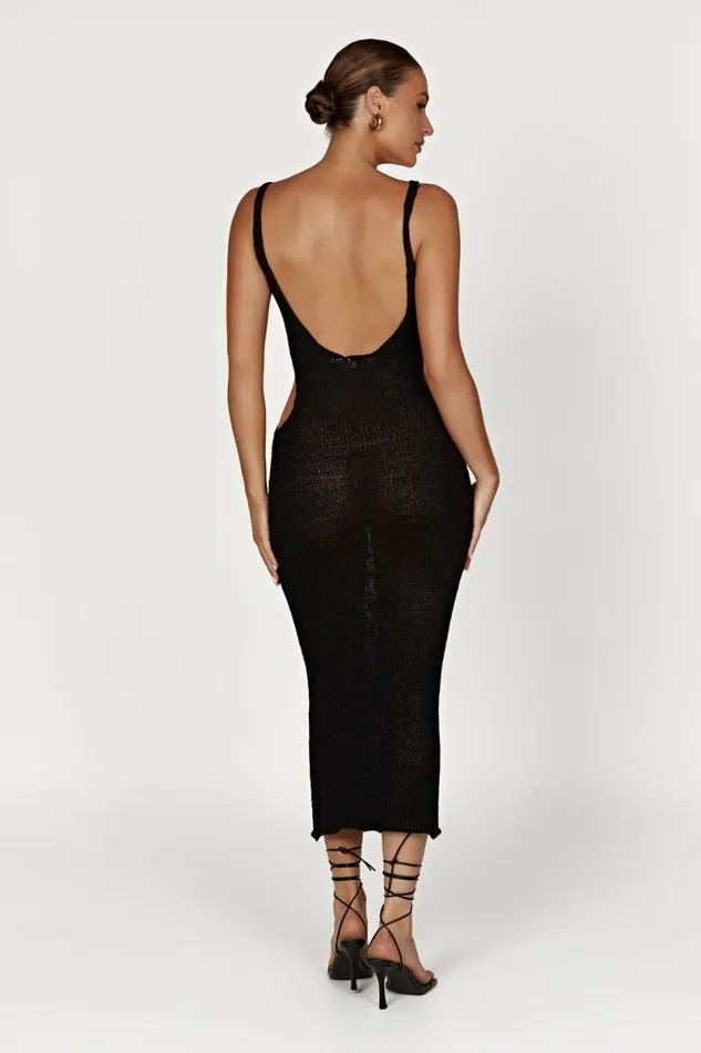 Meshki Midi Dresses Shae Scoop Neck Knit Midi Dress 8211 Black Black 8211 Women