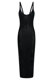 Meshki Midi Dresses Shae Scoop Neck Knit Midi Dress 8211 Black Black 8211 Women