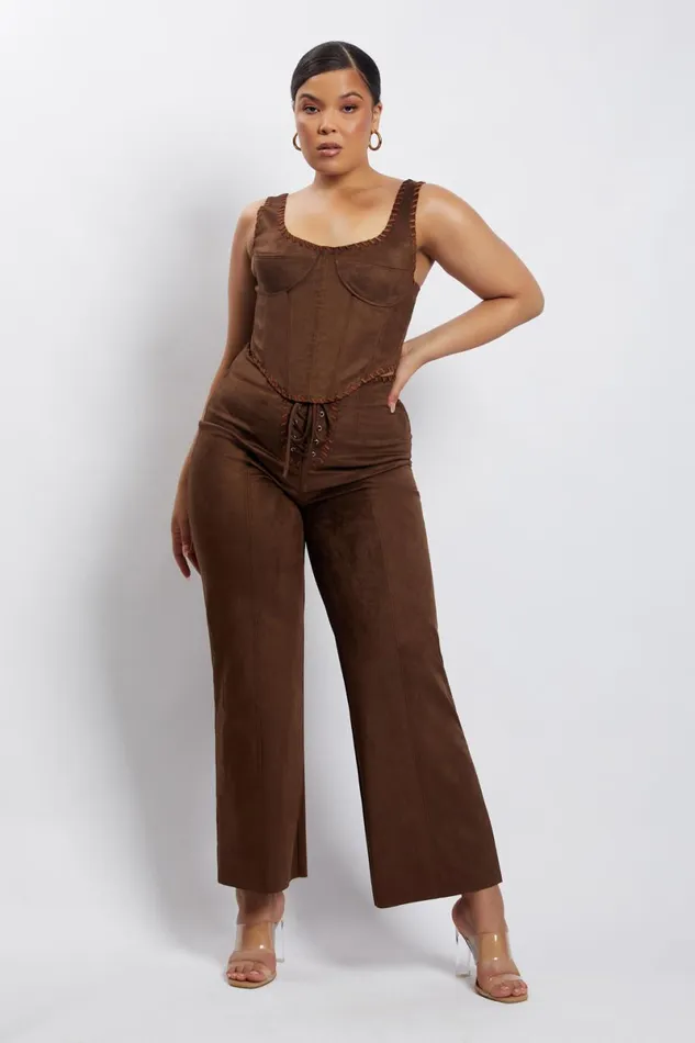 Meshki Pants Audrey Suede Wideleg Pants 8211 Chocolate Chocolate 8211 Women Meshki Pants Audrey Suede Wideleg Pants 8211 Chocolate Chocolate 8211 Women