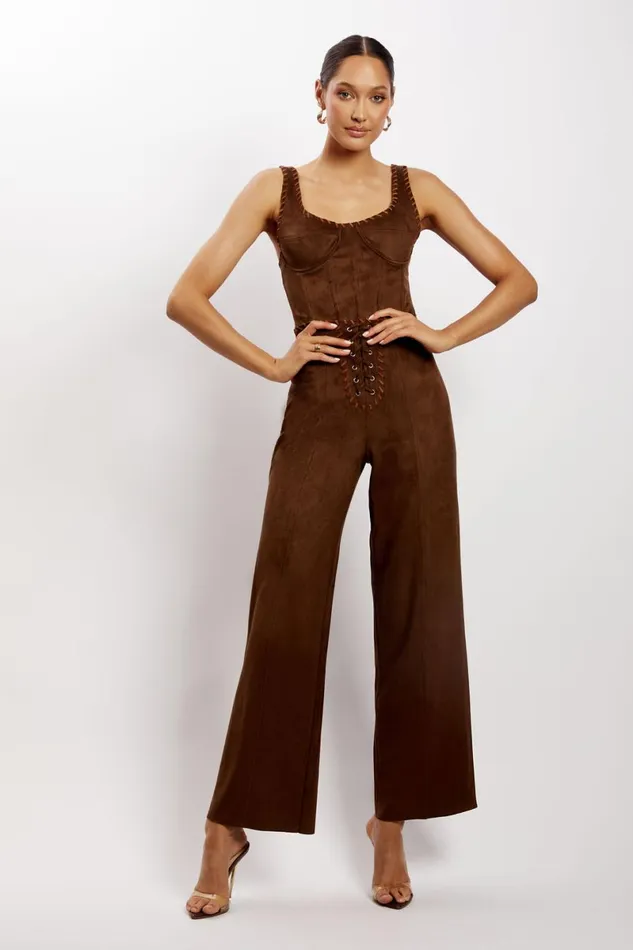 Meshki Pants Audrey Suede Wideleg Pants 8211 Chocolate Chocolate 8211 Women Meshki Pants Audrey Suede Wideleg Pants 8211 Chocolate Chocolate 8211 Women