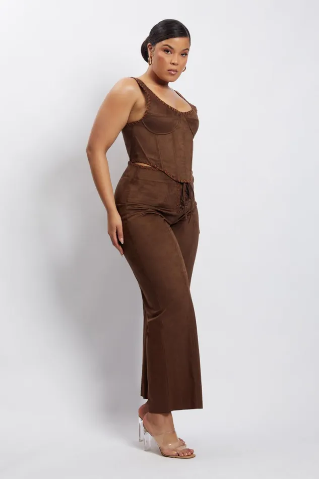 Meshki Pants Audrey Suede Wideleg Pants 8211 Chocolate Chocolate 8211 Women Meshki Pants Audrey Suede Wideleg Pants 8211 Chocolate Chocolate 8211 Women