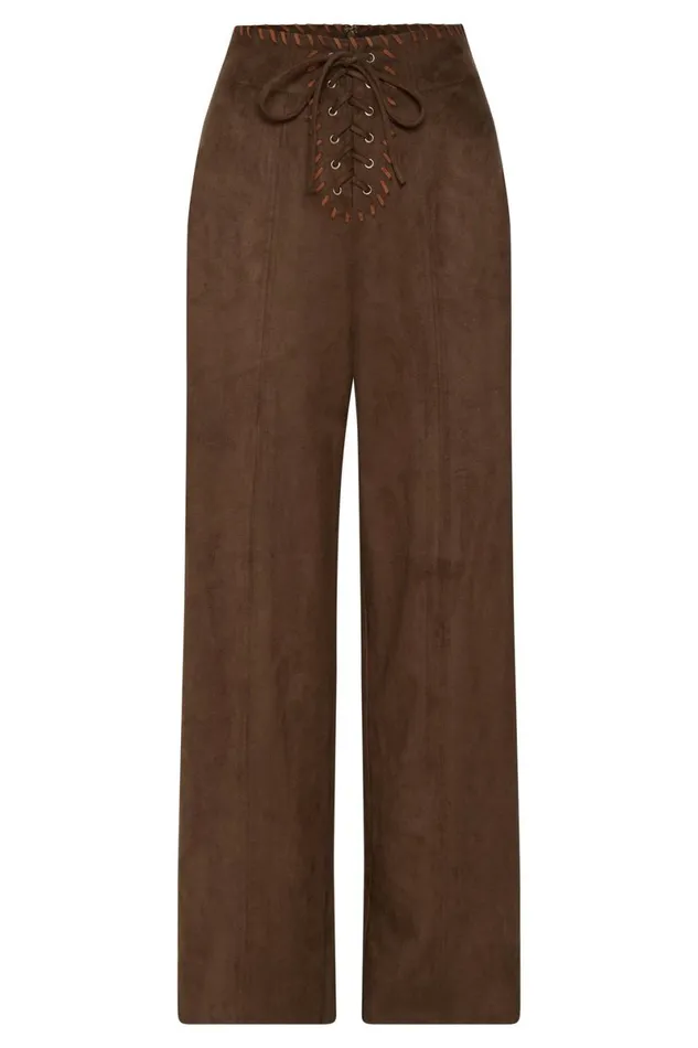Meshki Pants Audrey Suede Wideleg Pants 8211 Chocolate Chocolate 8211 Women Meshki Pants Audrey Suede Wideleg Pants 8211 Chocolate Chocolate 8211 Women