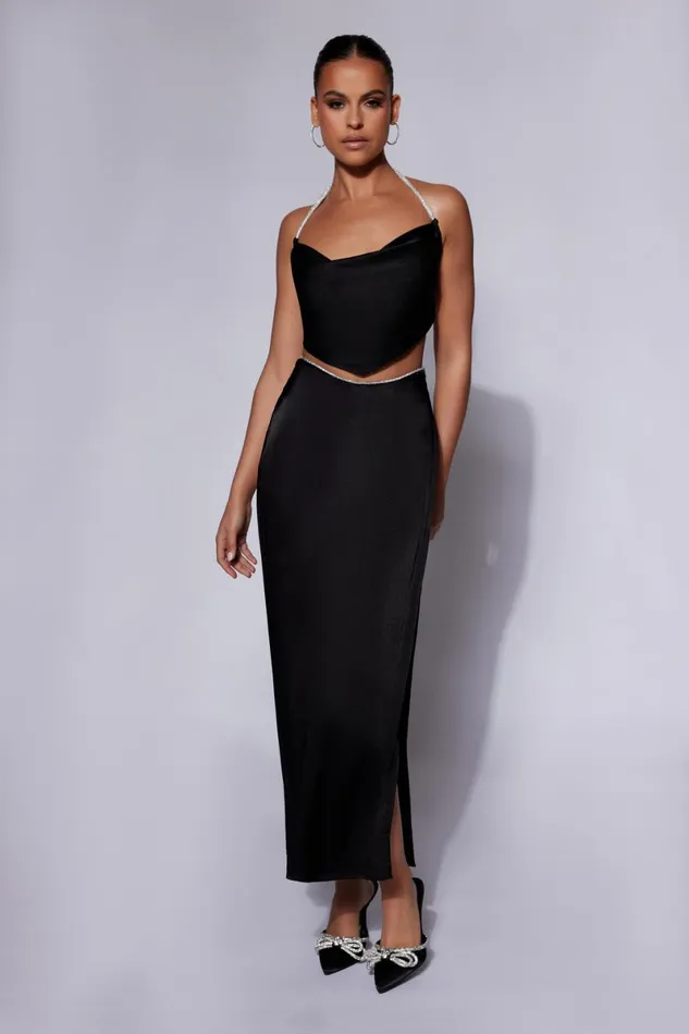 Meshki Skirts Christie Diamante Rope Maxi Skirt 8211 Black Black 8211 Women Meshki Skirts Christie Diamante Rope Maxi Skirt 8211 Black Black 8211 Women
