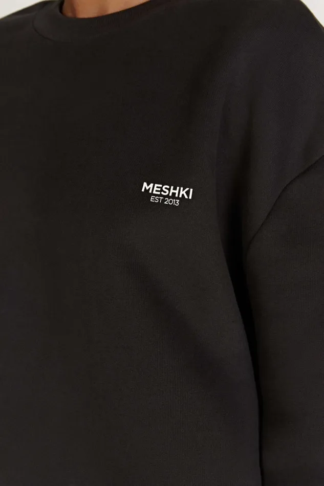 Meshki Sweaters and Hoodies Phoenix Oversized Unisex Crewneck Jumper 8211 Dusk Black Duskblack 8211 Women