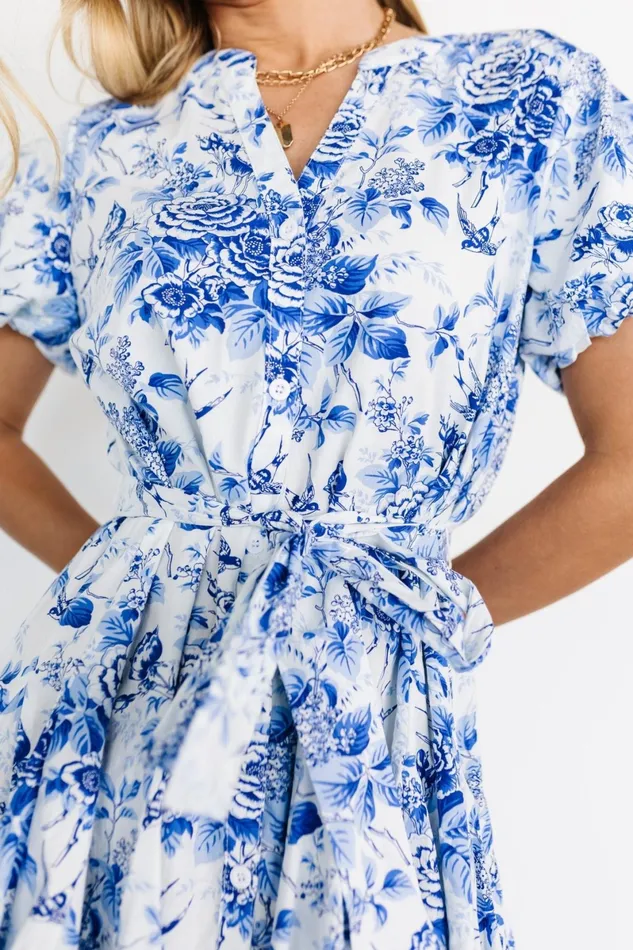 Mikki Mini Dress White Blue Women Baltic Born Short Dresses
