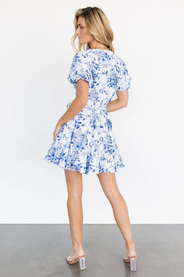 Mikki Mini Dress White Blue Women Baltic Born Short Dresses