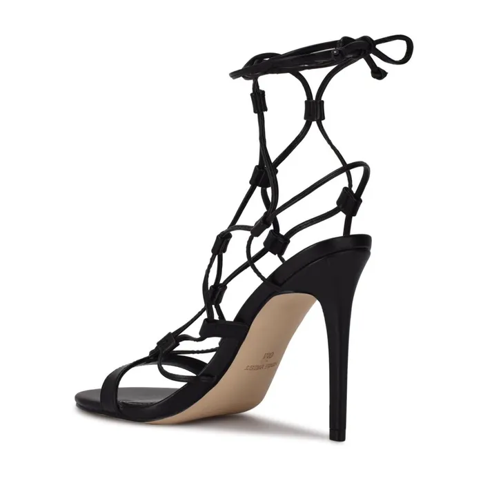 Mix Ankle Wrap Sandals Black Women Nine West Dress Mix Ankle Wrap Sandals Black Women Nine West Dress
