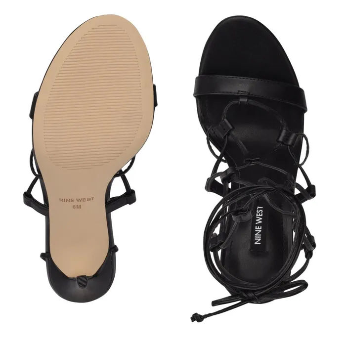 Mix Ankle Wrap Sandals Black Women Nine West Dress Mix Ankle Wrap Sandals Black Women Nine West Dress