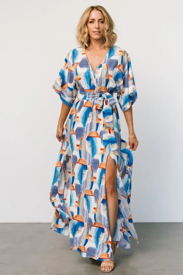 Morgan Maxi Dress Blue Print Women Baltic Born Maxi Dresses