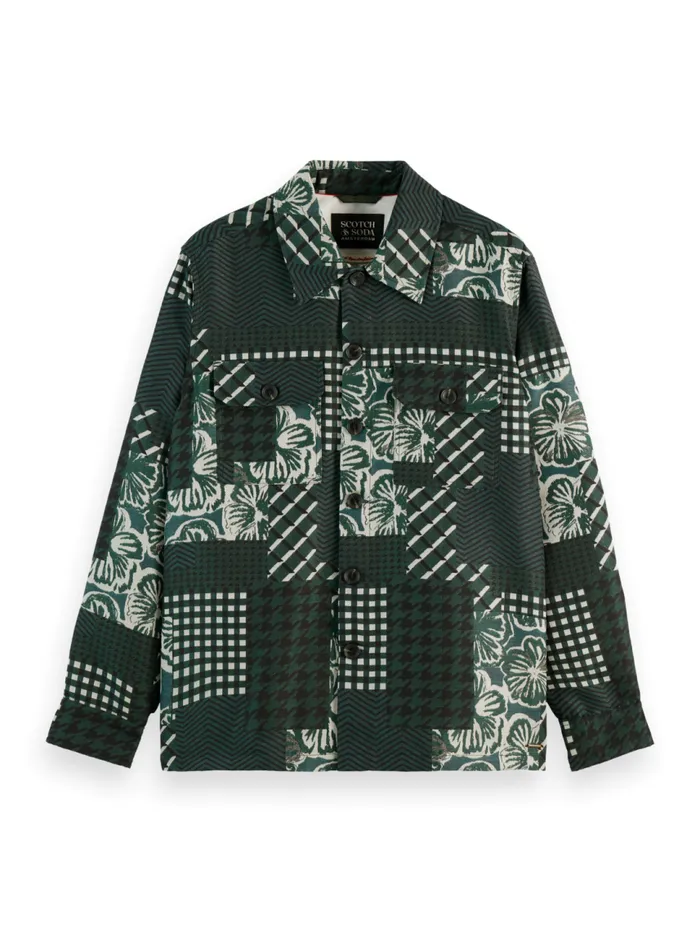 PATCHWORK JACQUARD OVERSHIRT San Francisco Flower Patchwork Men Scotch and Soda Jackets and Coats PATCHWORK JACQUARD OVERSHIRT San Francisco Flower Patchwork Men Scotch and Soda Jackets and Coats