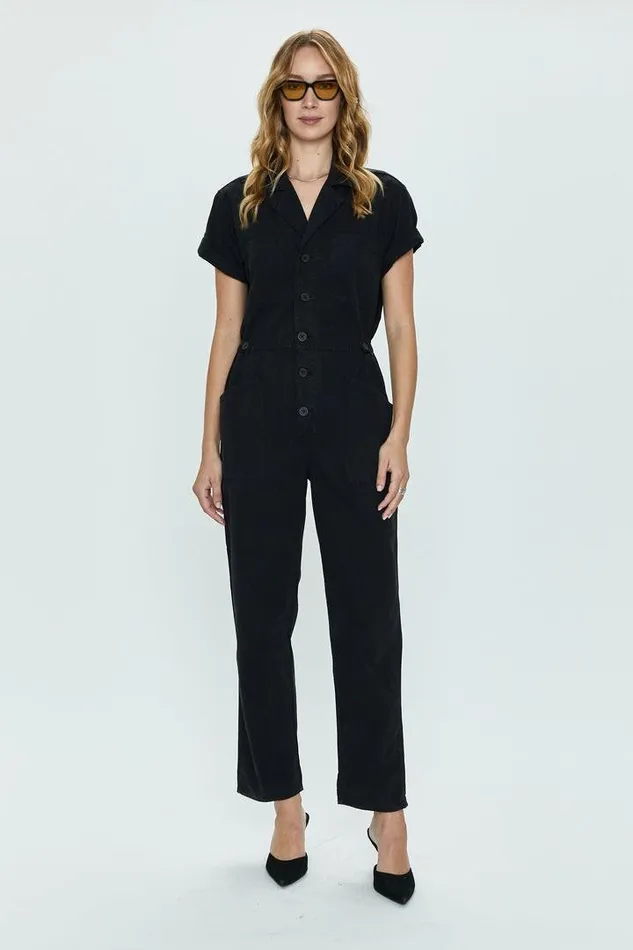 Pistola Denim Jumpsuits and Rompers Women Grover Short Sleeve Field Suit 8211 Fade To Black Fade To Black