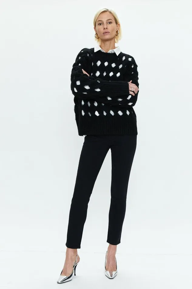 Pistola Denim Sweaters and Knits Women Darya Open Knit Pullover Sweater 8211 Midnight Midnight