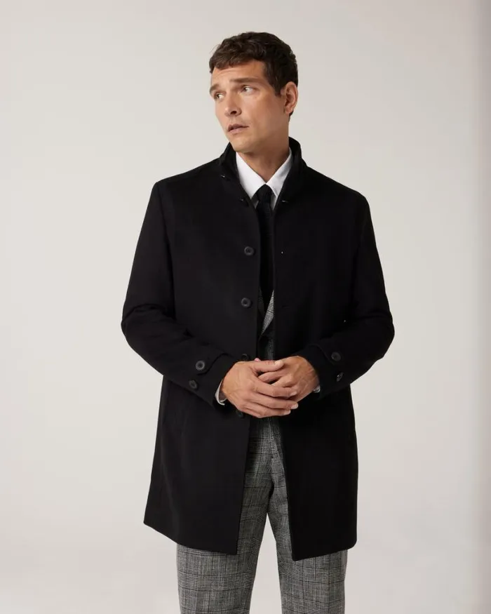 Politix Blazers Men Slim Fit Check Tailored Jacket Grey Check