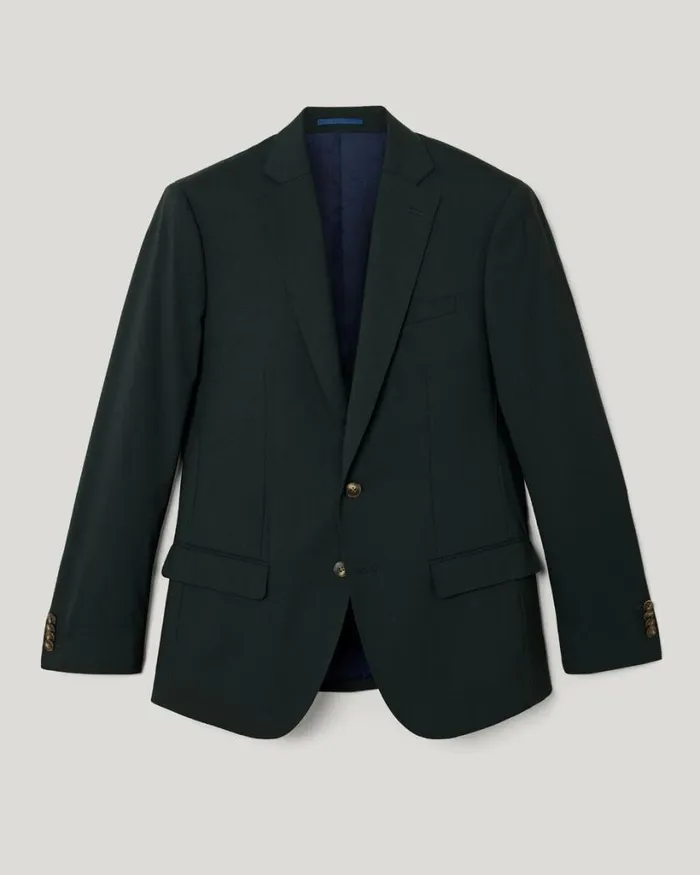 Politix Blazers Men Slim Stretch Wool Premium Tailored Jacket Dark Khaki