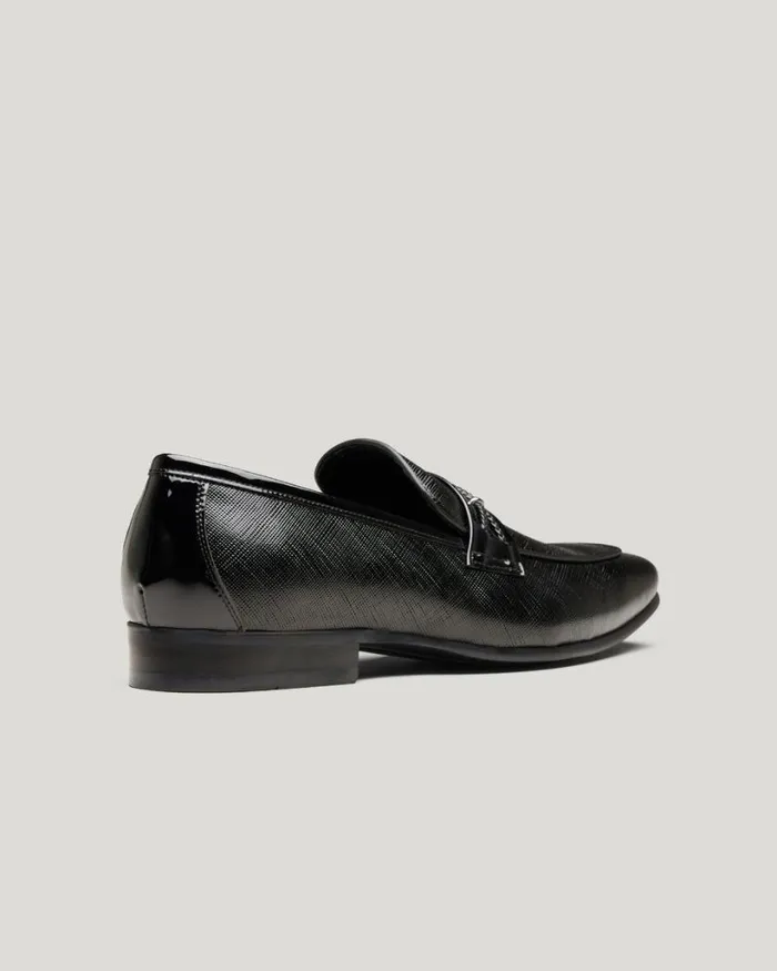 Politix Shoes Men Patent Leather Dress Loafer Black