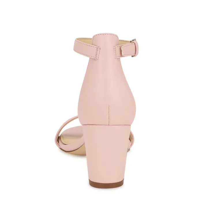 Pruce Ankle Strap Block Heel Sandals Light Pink Women Nine West Dress Pruce Ankle Strap Block Heel Sandals Light Pink Women Nine West Dress