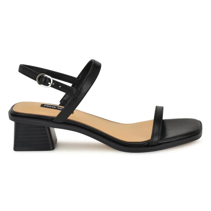 Purdy Block Heel Sandals Black Women Nine West Dress